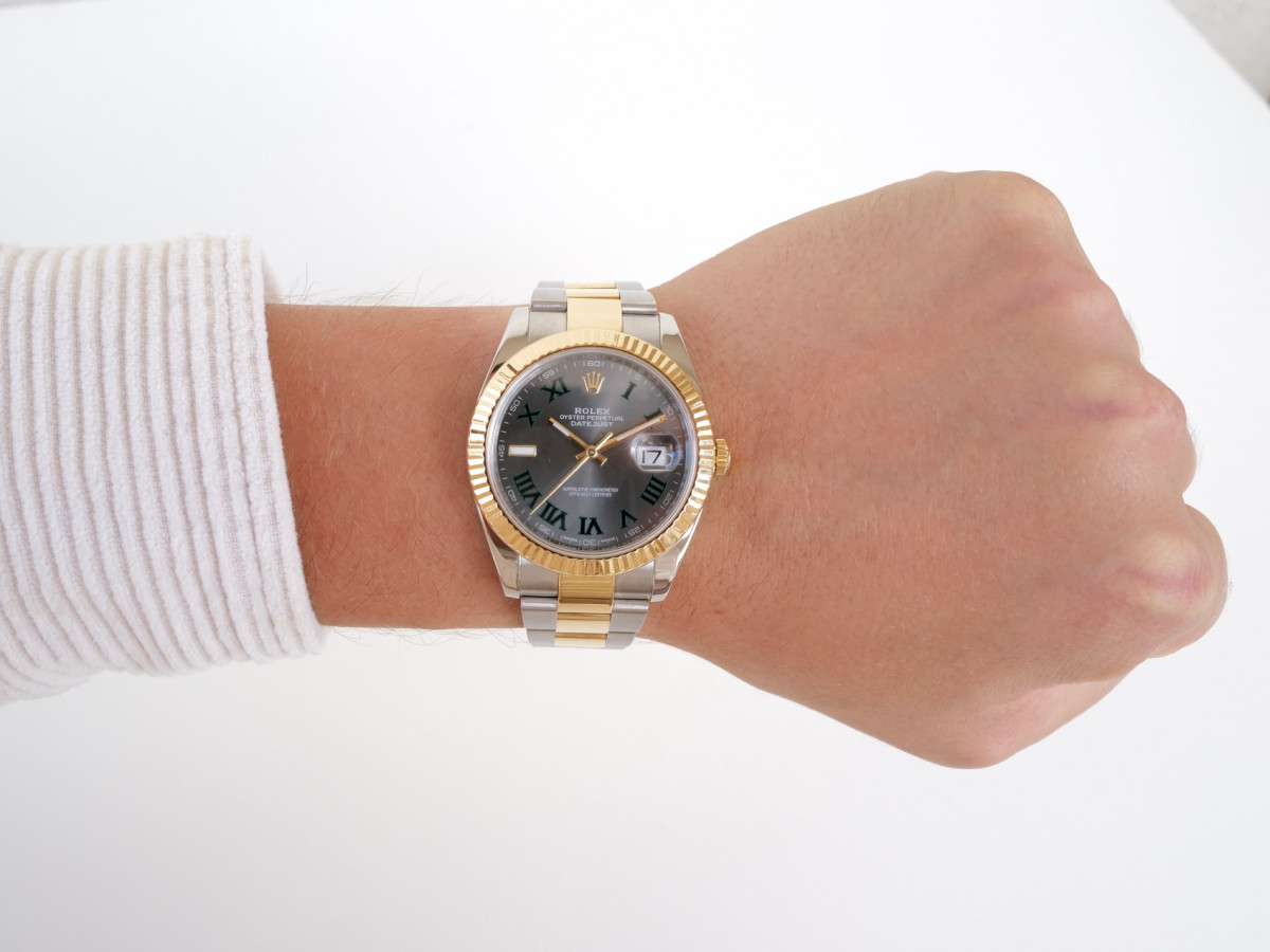 Swiss watch Rolex Datejust 41 Oyster Steel 18K Yellow Gold Wimbledon Dial