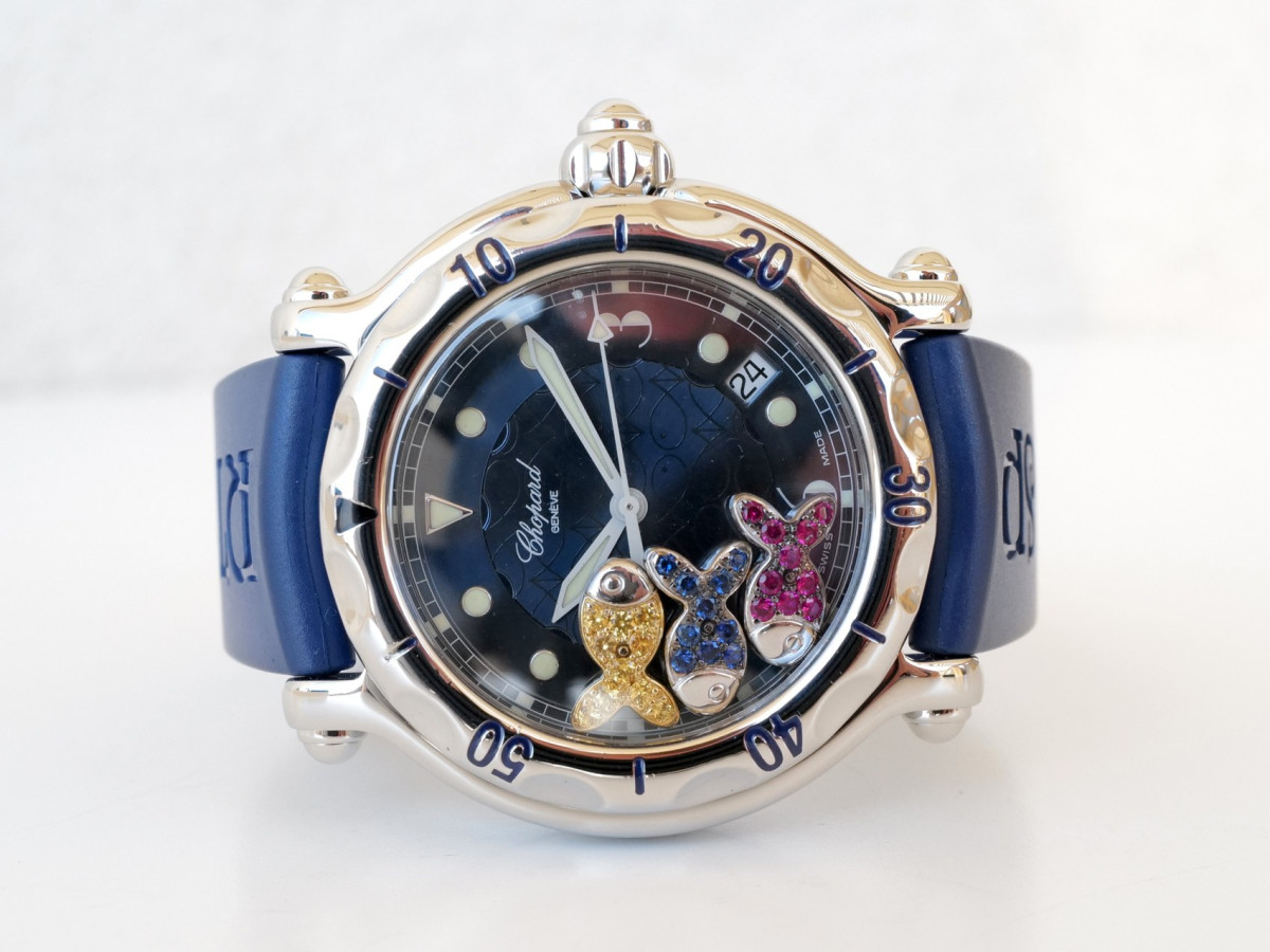 Швейцарские часы Chopard Happy Sport Happy Fish Blue Dial 38