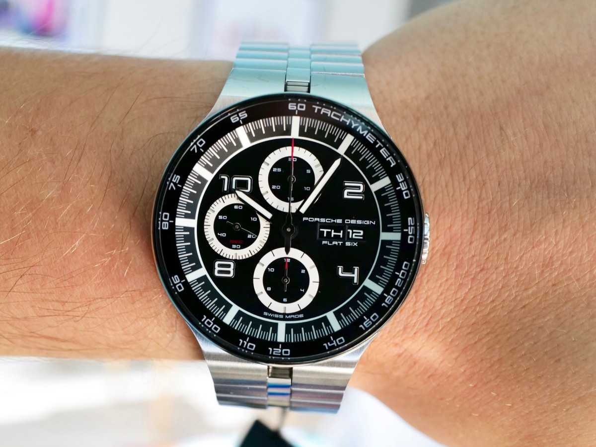 Швейцарские часы Porsche Design Flat Six Chronograph Black Dial 44