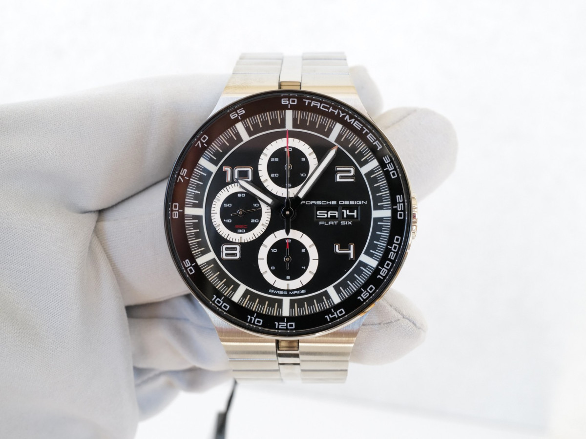 Швейцарские часы Porsche Design Flat Six Chronograph Black Dial 44