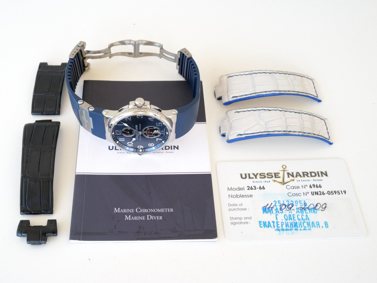 Швейцарський годинник Ulysse Nardin Maxi Marine Chronometer Blue Dial 41