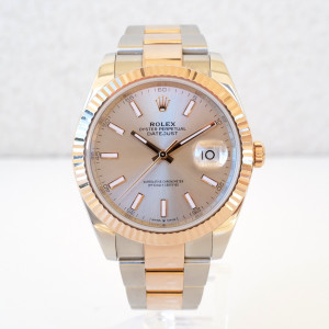 Швейцарские часы Rolex Datejust 41 Oyster Steel 18K Rose Gold Sundust Dial