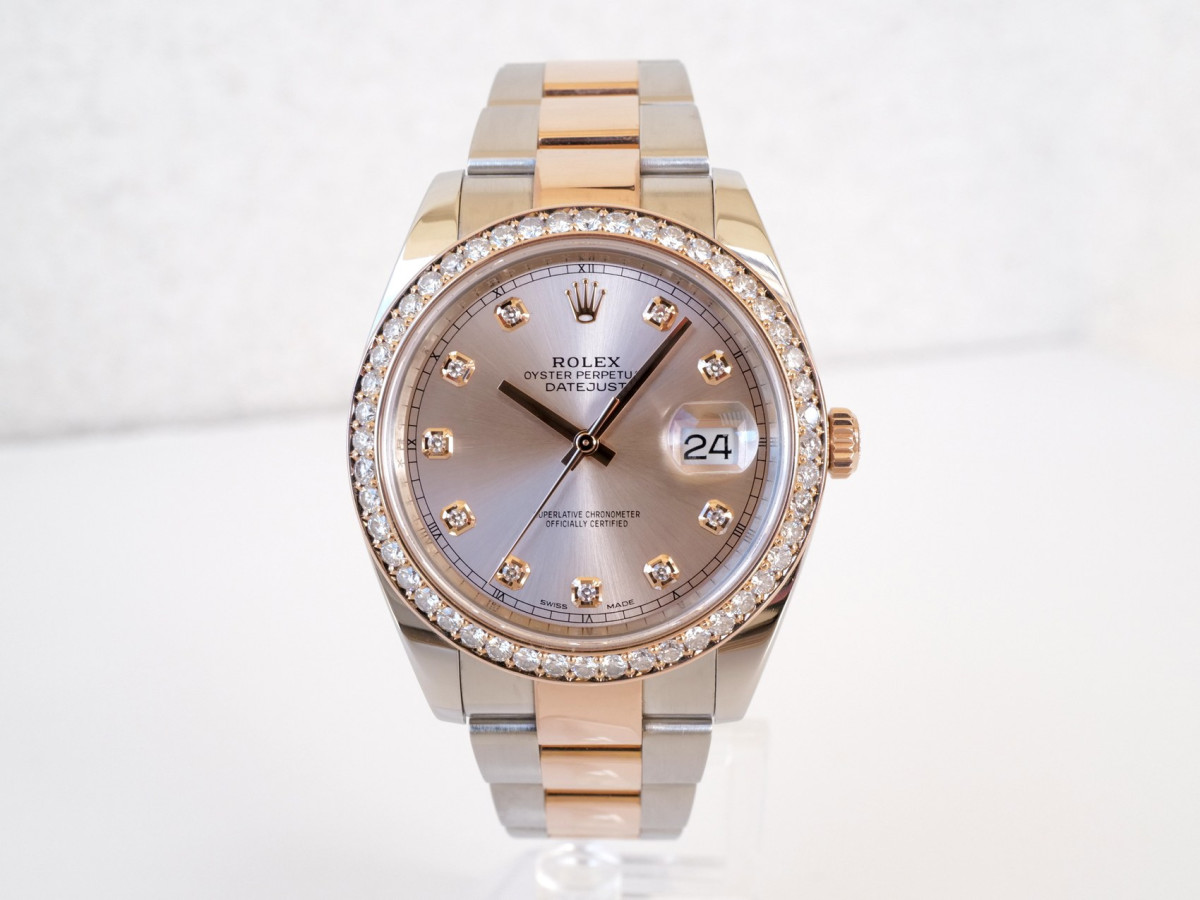 Швейцарський годинник Rolex Datejust 41 Oyster Sundust Diamond Dial Bezel