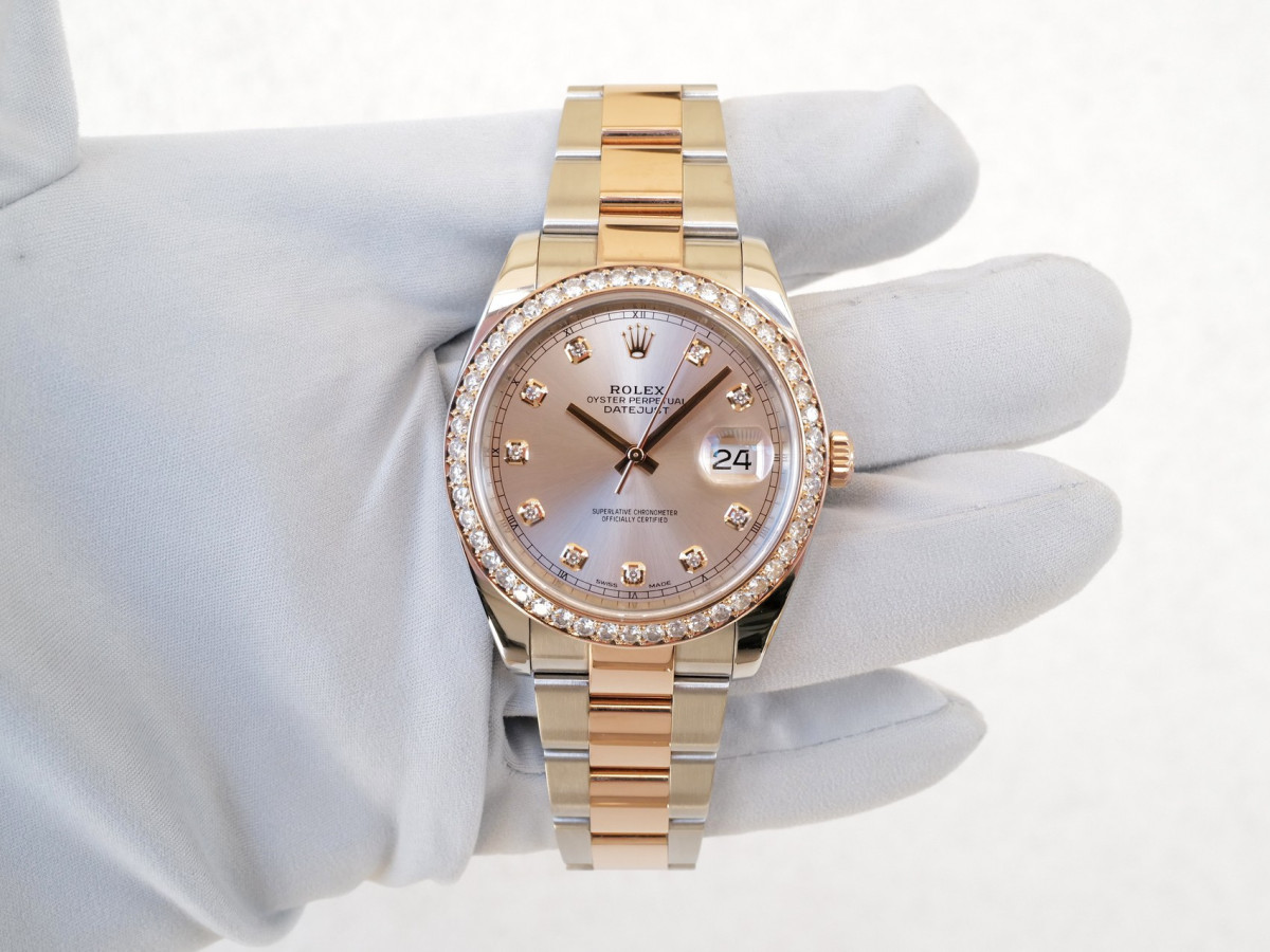 Швейцарський годинник Rolex Datejust 41 Oyster Sundust Diamond Dial Bezel