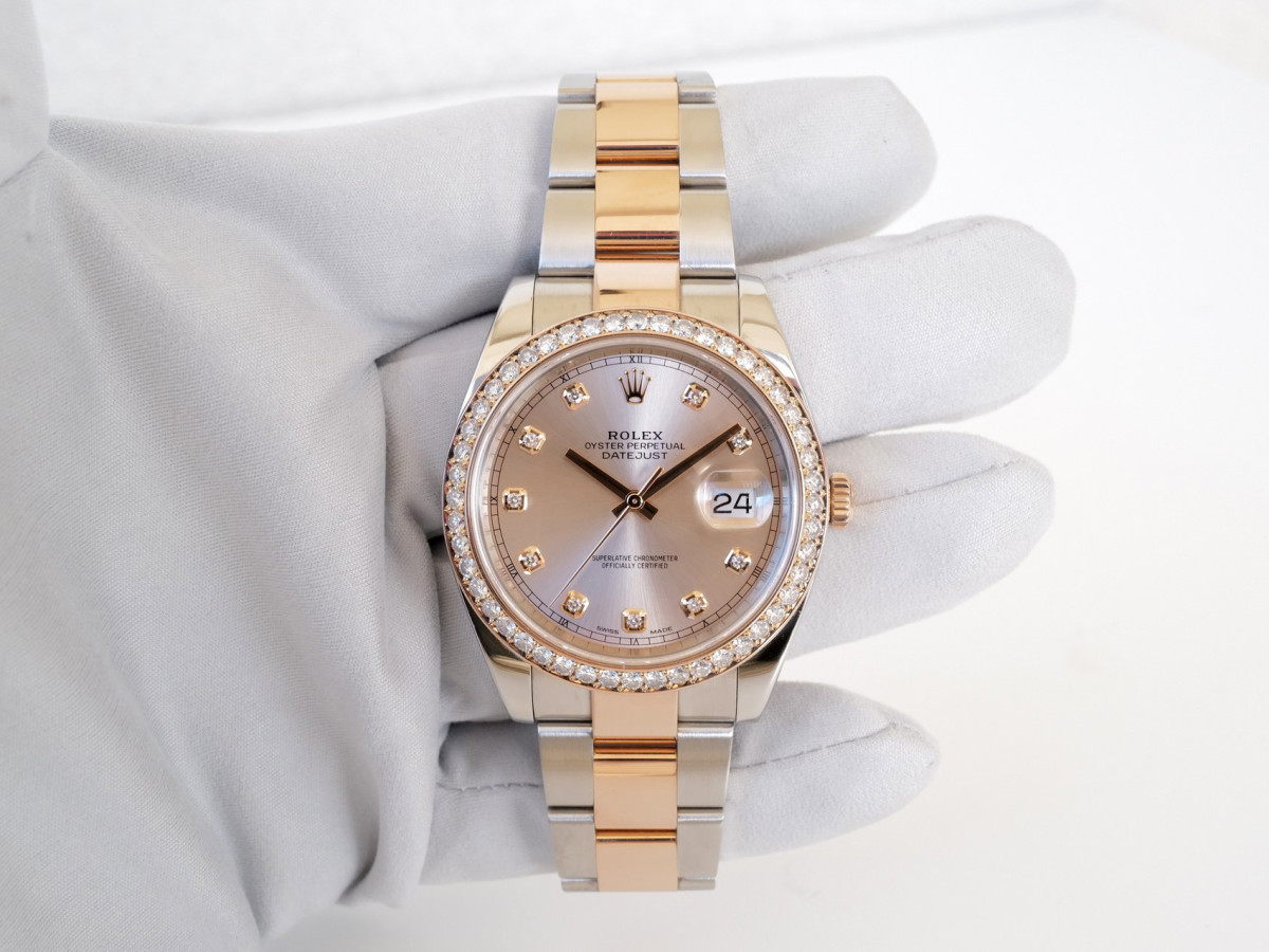 Швейцарський годинник Rolex Datejust 41 Oyster Sundust Diamond Dial Bezel