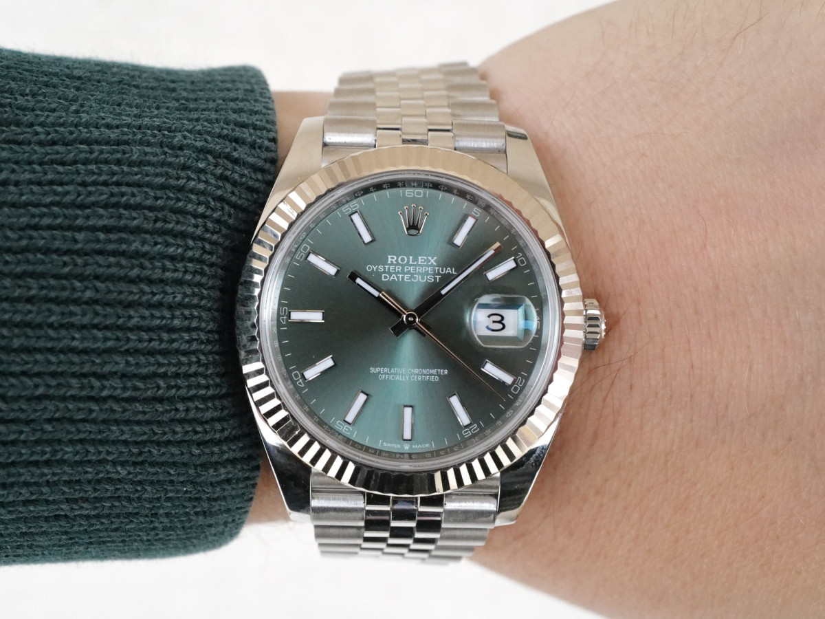 Швейцарський годинник Rolex Datejust 41 Jubilee Mint Green Dial (2022)