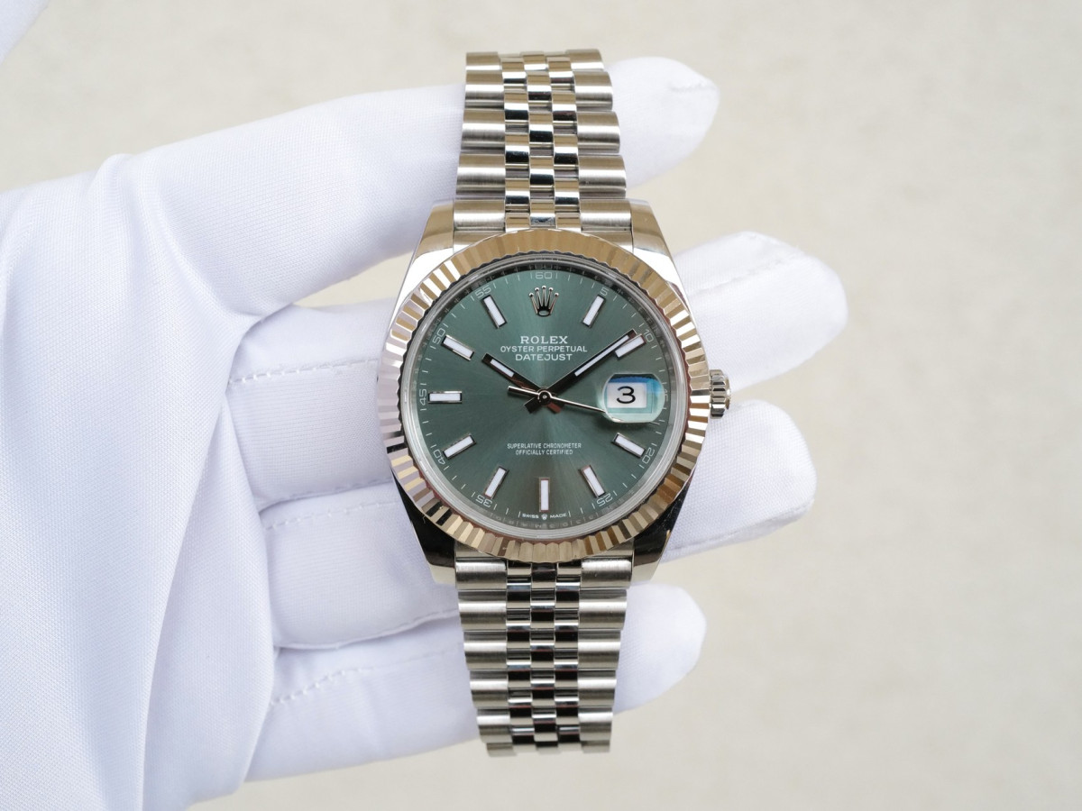 Швейцарський годинник Rolex Datejust 41 Jubilee Mint Green Dial (2022)
