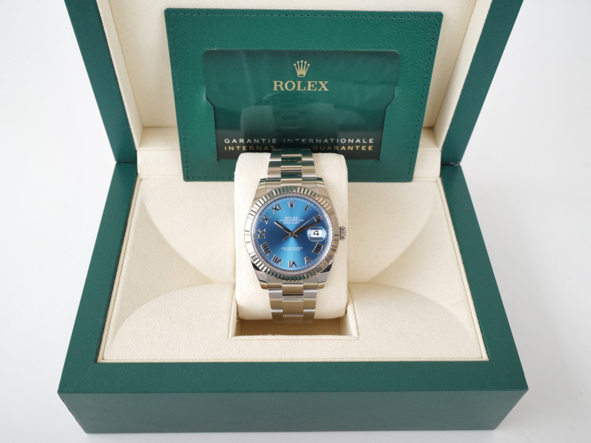 Швейцарський годинник Rolex Datejust 41 Oyster Blue Roman Dial