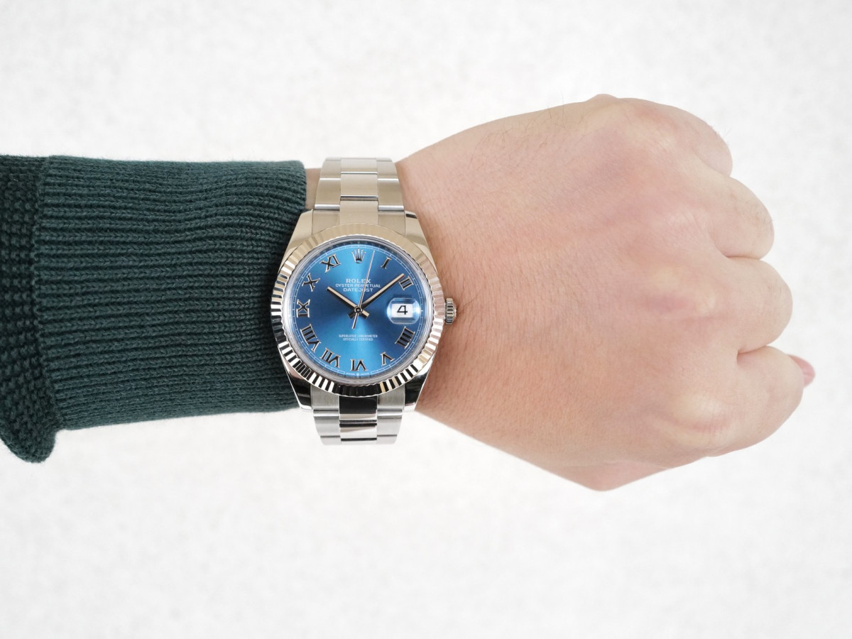 Швейцарський годинник Rolex Datejust 41 Oyster Blue Roman Dial