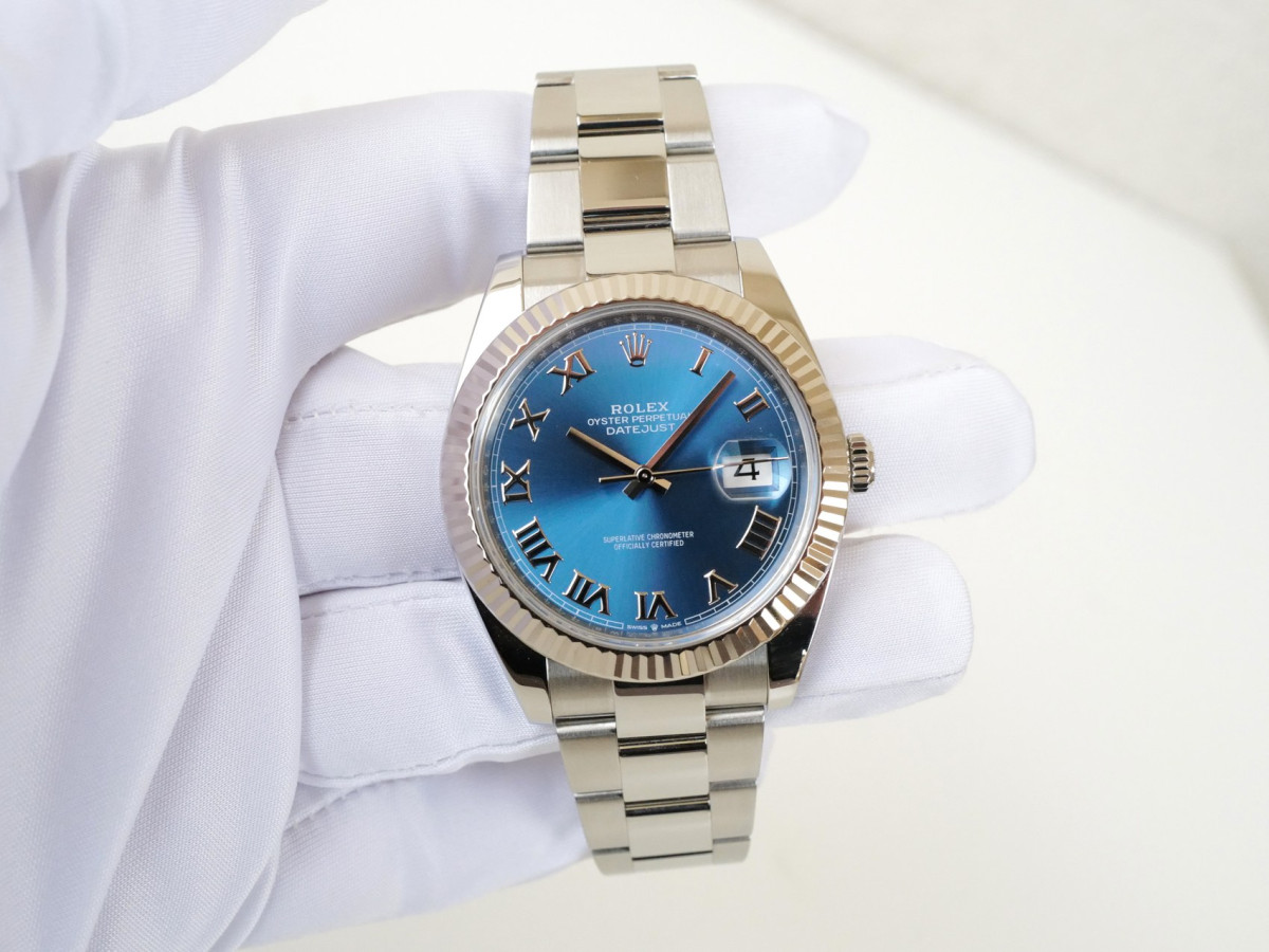 Швейцарський годинник Rolex Datejust 41 Oyster Blue Roman Dial