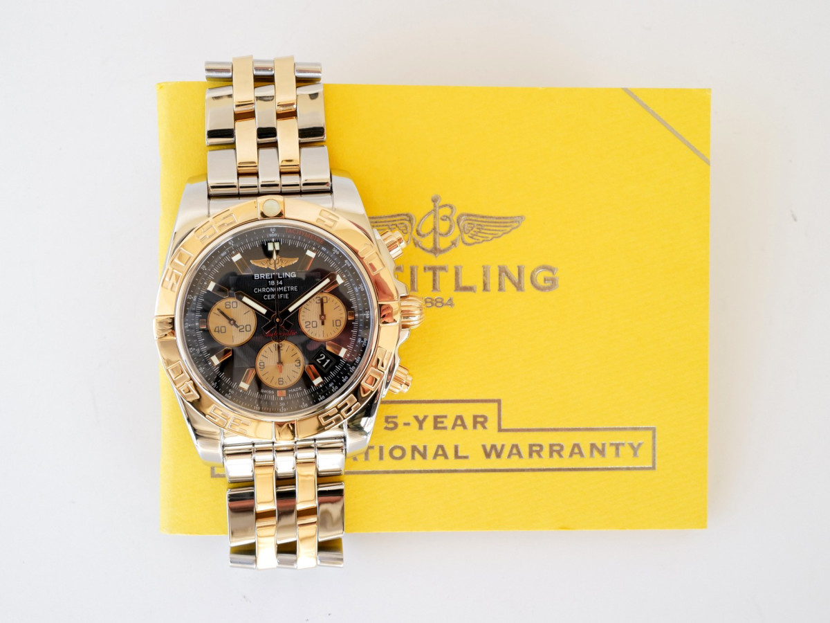 Швейцарський годинник Breitling Chronomat Steel 18K Rose Gold Black Dial 44