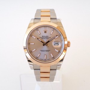 Швейцарские часы Rolex Datejust 41 Oyster Steel 18K Rose Gold Sundust Dial