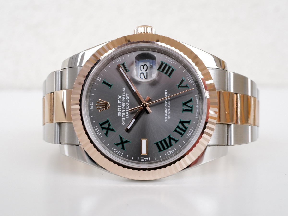 Swiss watch Rolex Datejust 41 Oyster Steel 18K Rose Gold Wimbledon Dial
