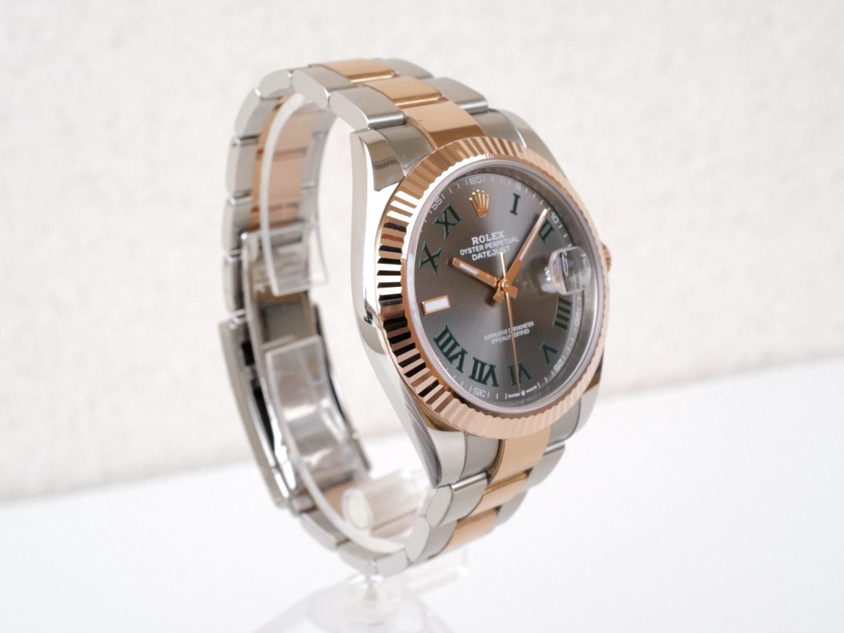 Swiss watch Rolex Datejust 41 Oyster Steel 18K Rose Gold Wimbledon Dial