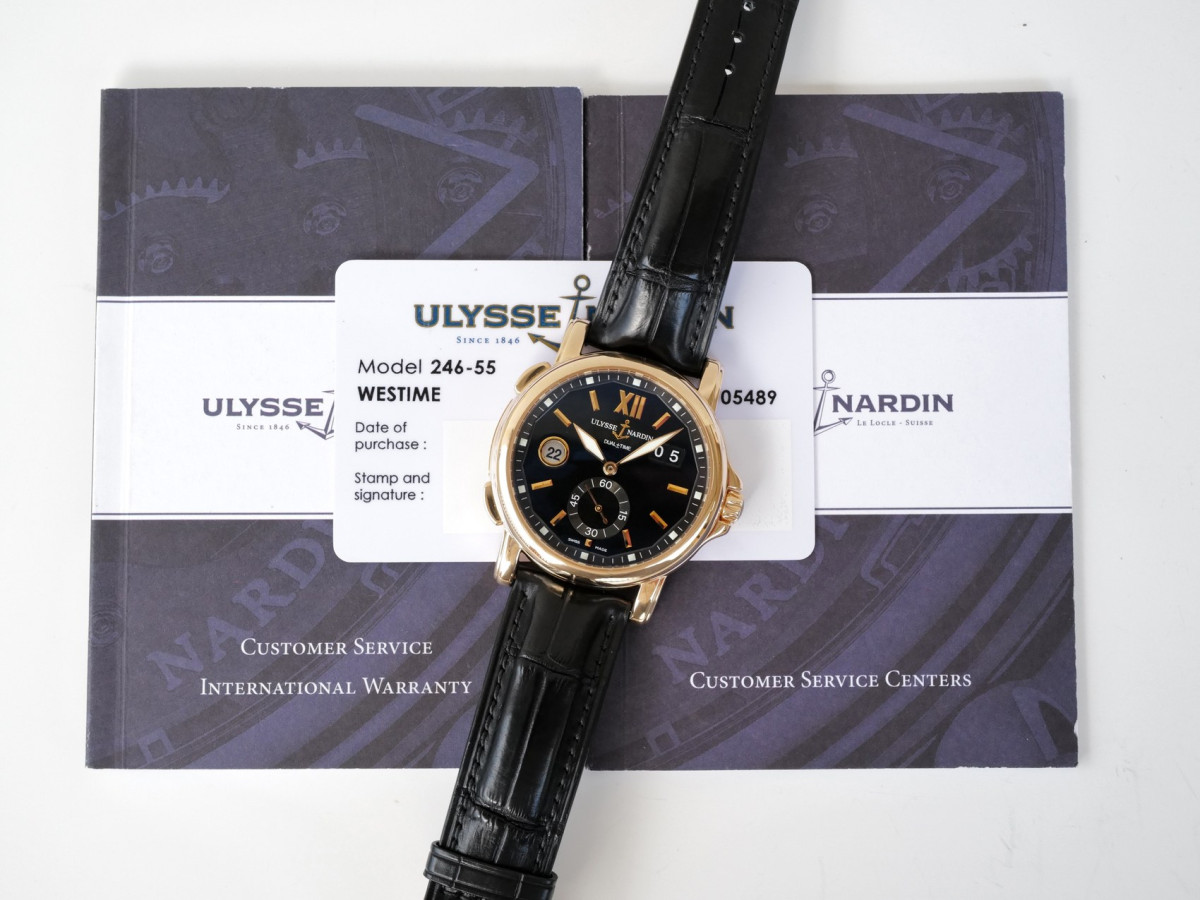 Швейцарские часы Ulysse Nardin GMT Big Date 18K Rose Gold Black Dial 42