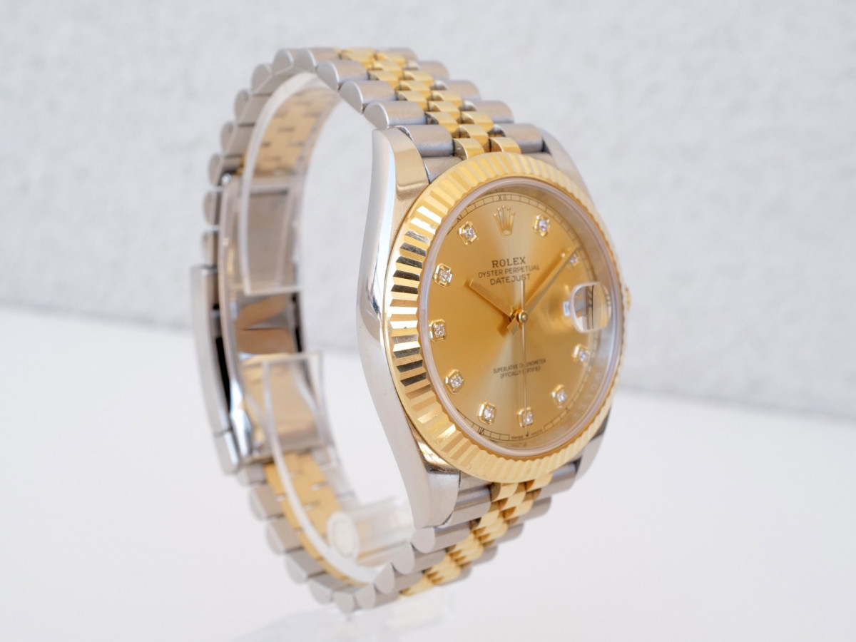 Швейцарський годинник Rolex Datejust 41 Jubilee Steel 18K Yellow Gold Champagne Diamond Dial (2022)