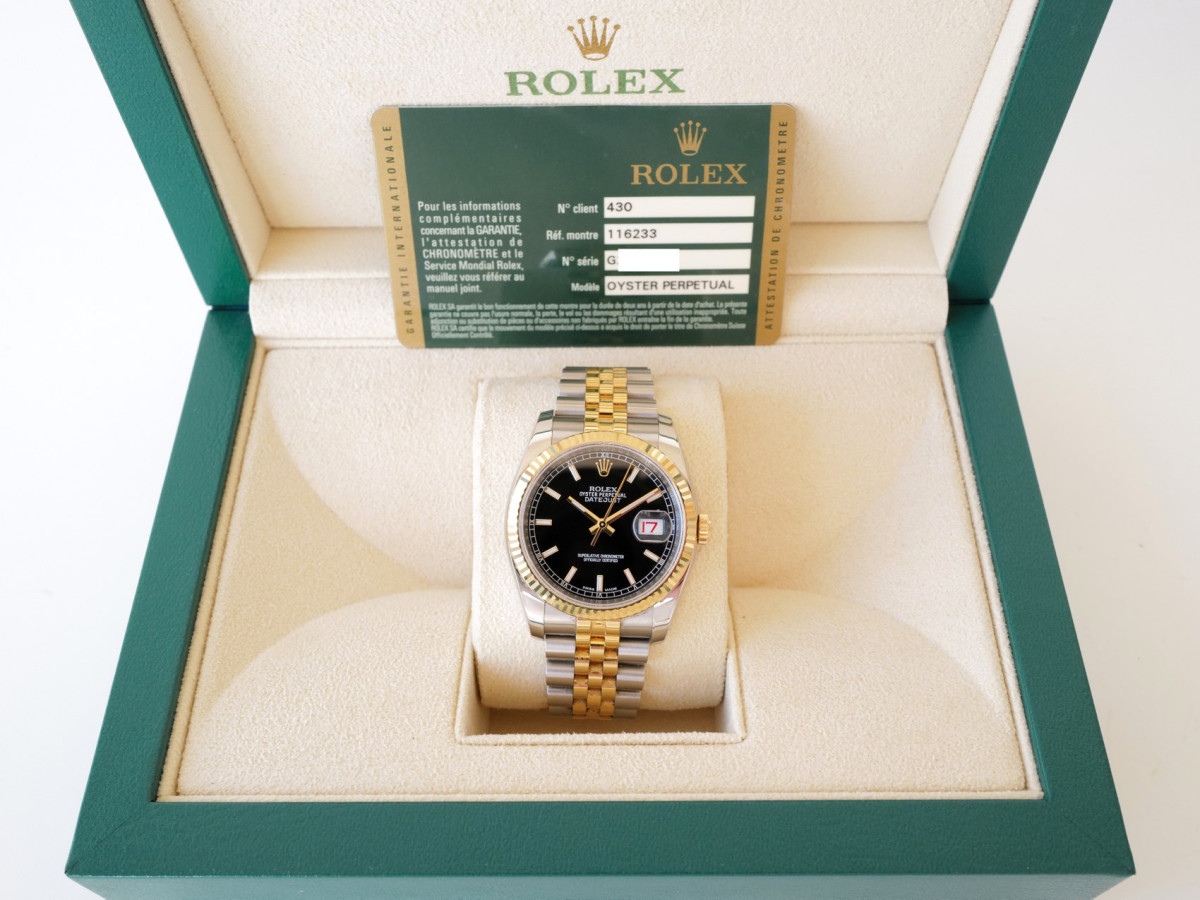 Швейцарський годинник Rolex Datejust 36 Jubilee Steel 18K Yellow Gold Black Dial Roulette Date