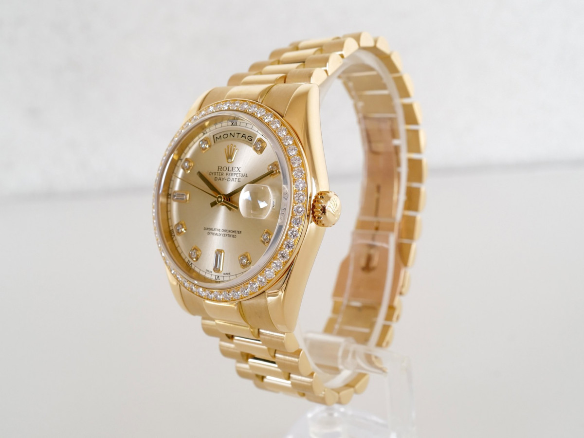 Швейцарський годинник Rolex Day-Date 36 President 18K Yellow Gold Diamond Bezel Dial