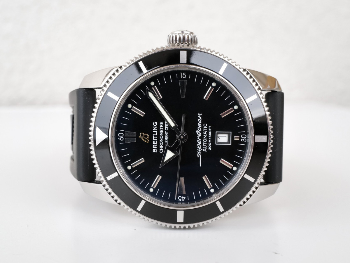Швейцарський годинник Breitling Superocean Heritage 46 Black Dial Black Rubber Strap Black Buckle