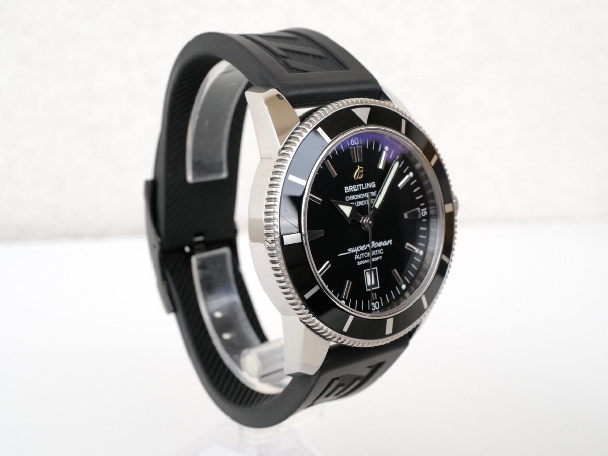 Швейцарський годинник Breitling Superocean Heritage 46 Black Dial Black Rubber Strap Black Buckle