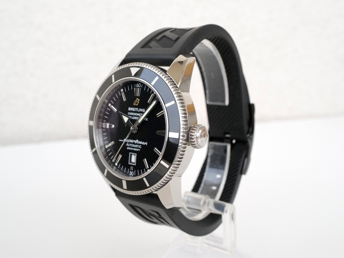 Швейцарський годинник Breitling Superocean Heritage 46 Black Dial Black Rubber Strap Black Buckle