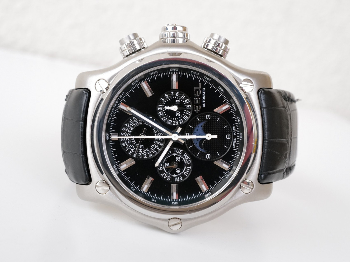 Швейцарские часы Ebel 1911 BTR Heritage Perpetual Calendar Chrono Black Dial 45