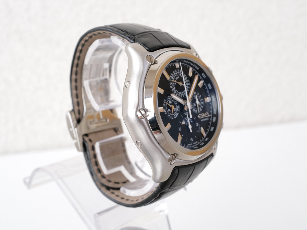 Швейцарские часы Ebel 1911 BTR Heritage Perpetual Calendar Chrono Black Dial 45