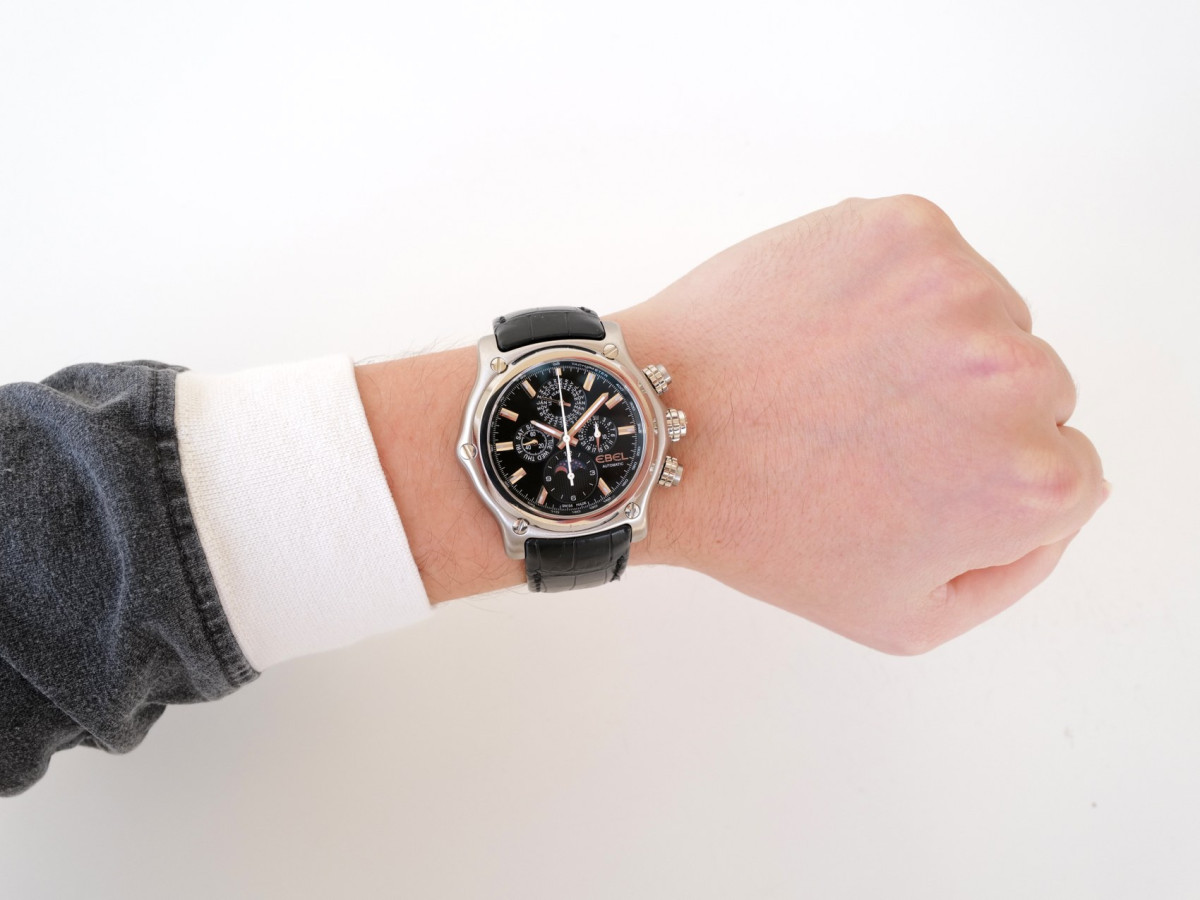 Швейцарские часы Ebel 1911 BTR Heritage Perpetual Calendar Chrono Black Dial 45