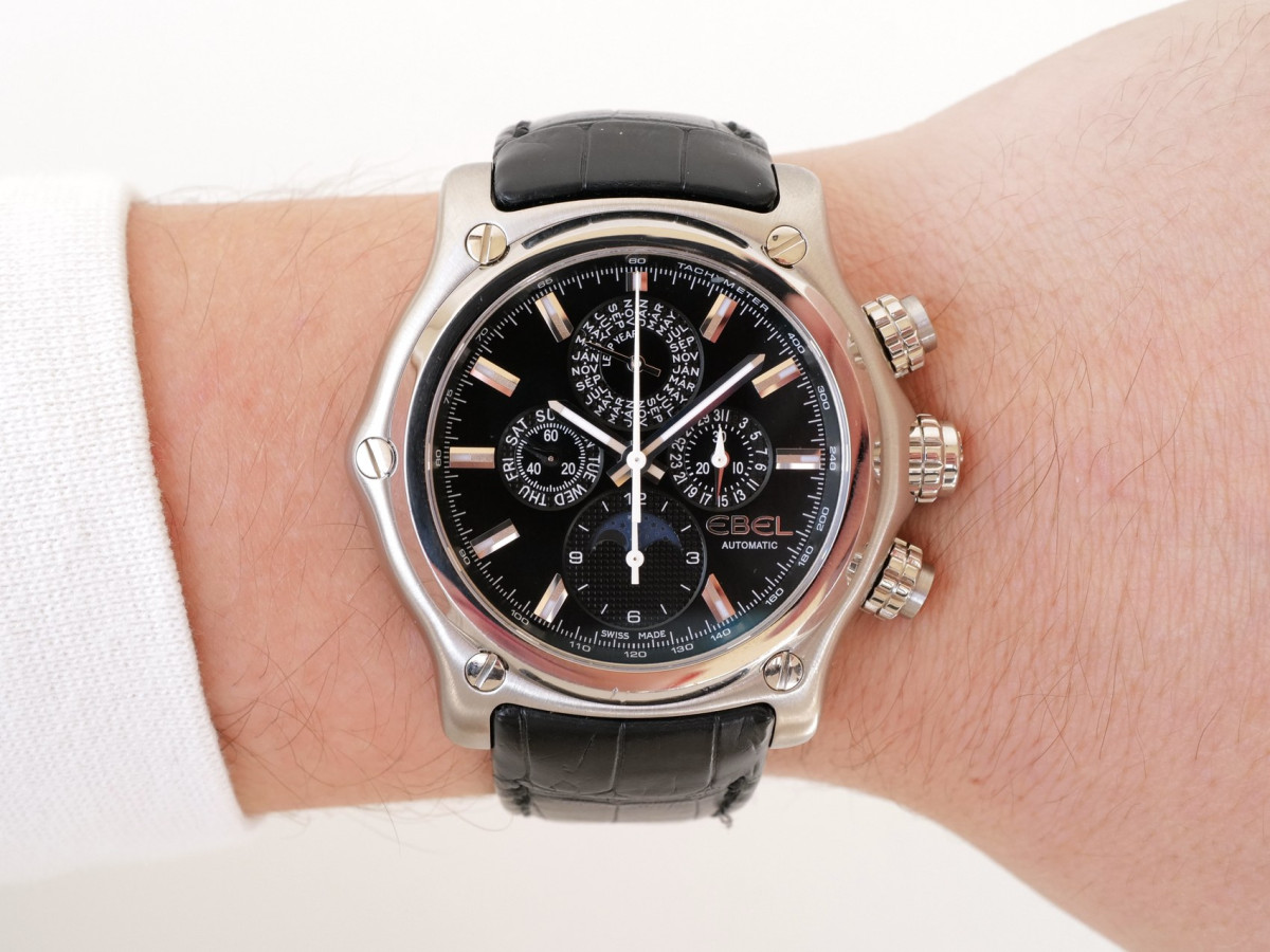 Швейцарские часы Ebel 1911 BTR Heritage Perpetual Calendar Chrono Black Dial 45
