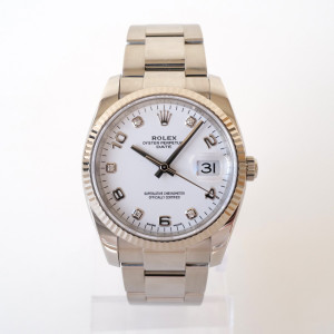 Швейцарський годинник Rolex Oyster Perpetual 34 White Diamonds Dial