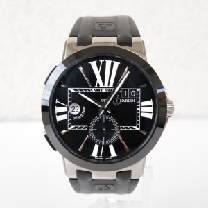 Швейцарський годинник Ulysse Nardin Executive Dual Time Black Rubber Strap Black Dial 43