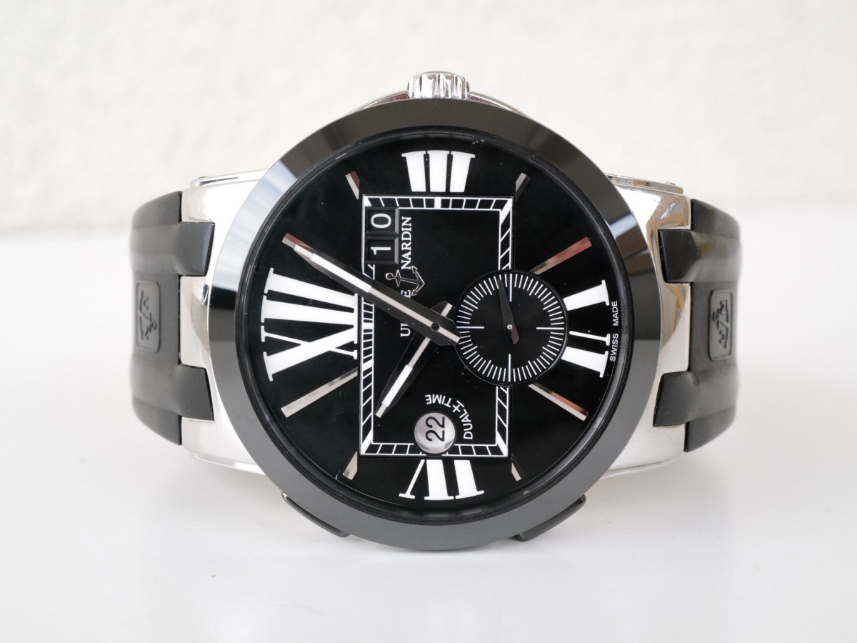 Швейцарський годинник Ulysse Nardin Executive Dual Time Black Rubber Strap Black Dial 43