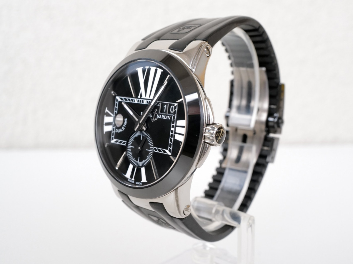 Швейцарський годинник Ulysse Nardin Executive Dual Time Black Rubber Strap Black Dial 43