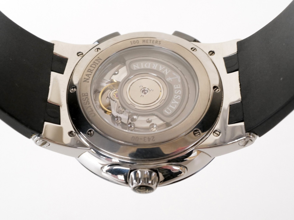 Швейцарський годинник Ulysse Nardin Executive Dual Time Black Rubber Strap Black Dial 43