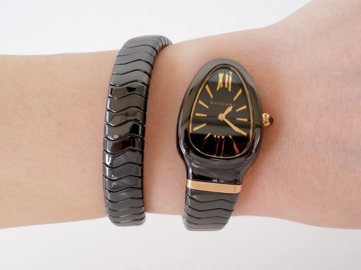 Швейцарський годинник Bulgari Serpenti Spiga Black Ceramic Single Spiral