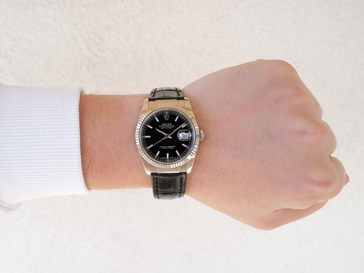 Швейцарський годинник Rolex Datejust 36 Black Dial 18K White Gold