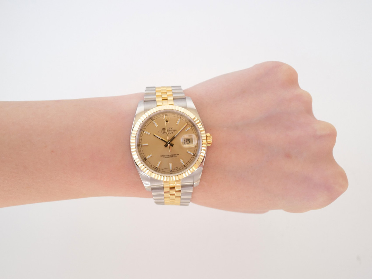 Швейцарський годинник Rolex Datejust 36 Jubilee Steel 18K Yellow Gold Champagne Dial 36