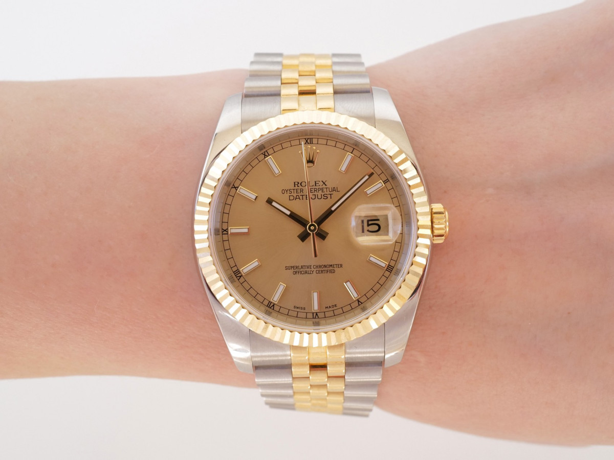 Швейцарський годинник Rolex Datejust 36 Jubilee Steel 18K Yellow Gold Champagne Dial 36
