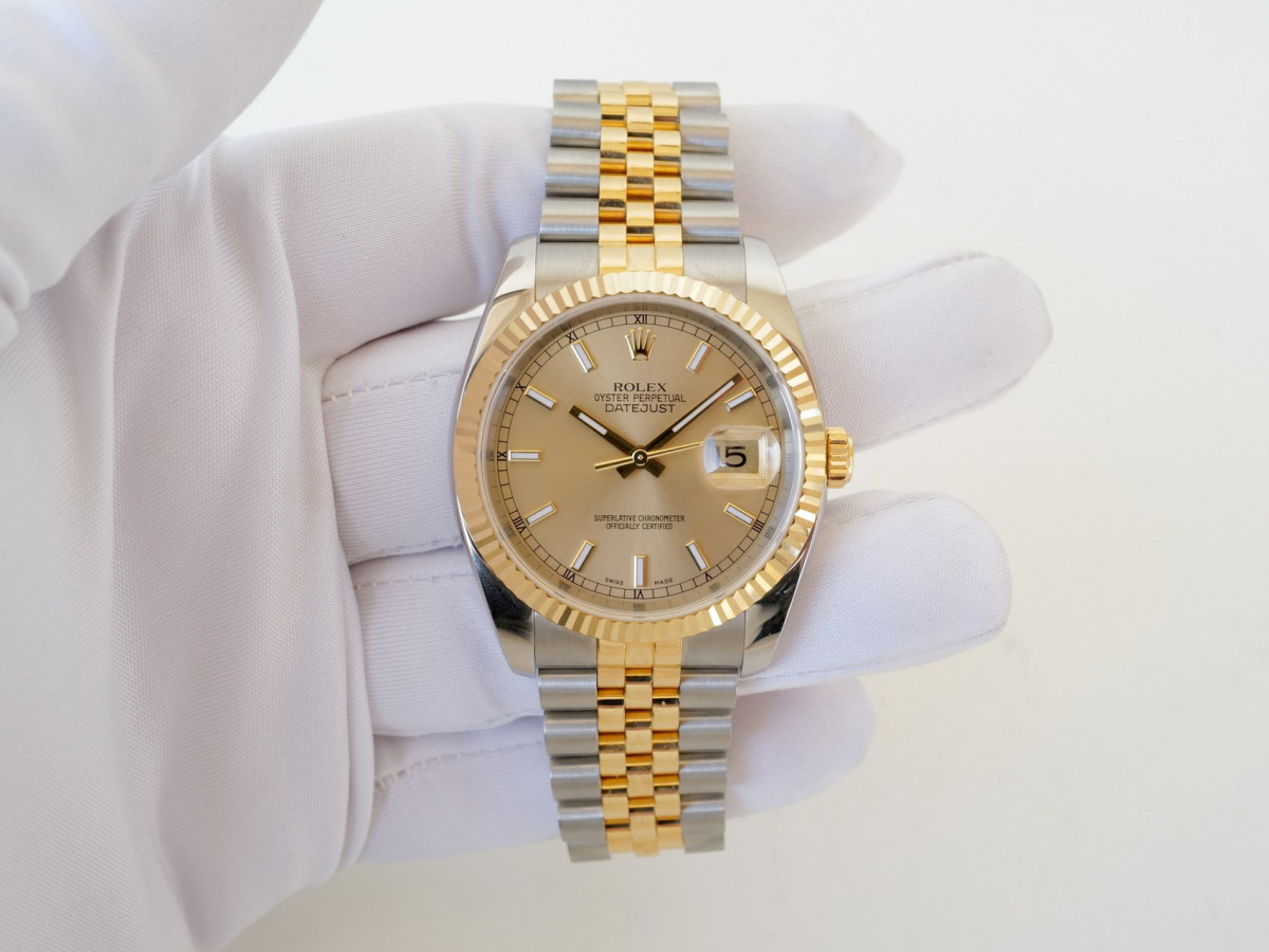 Швейцарський годинник Rolex Datejust 36 Jubilee Steel 18K Yellow Gold Champagne Dial 36