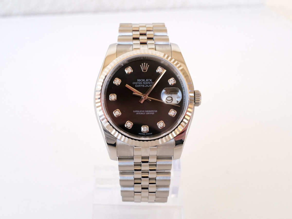 Швейцарские часы Rolex Datejust 36 Jubilee Steel Black Diamond Dial