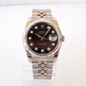 Швейцарський годинник Rolex Datejust 36 Jubilee Steel Black Diamond Dial