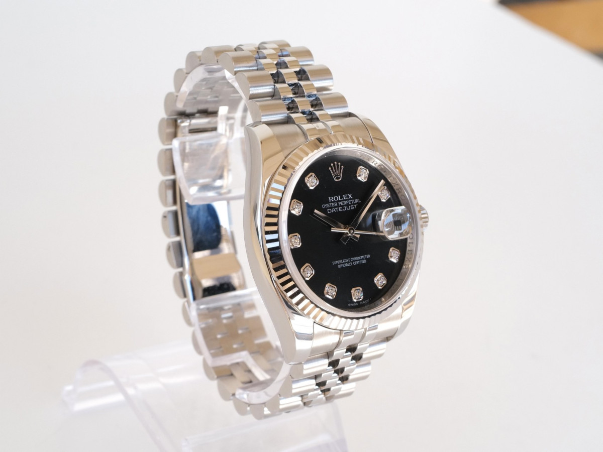Швейцарские часы Rolex Datejust 36 Jubilee Steel Black Diamond Dial
