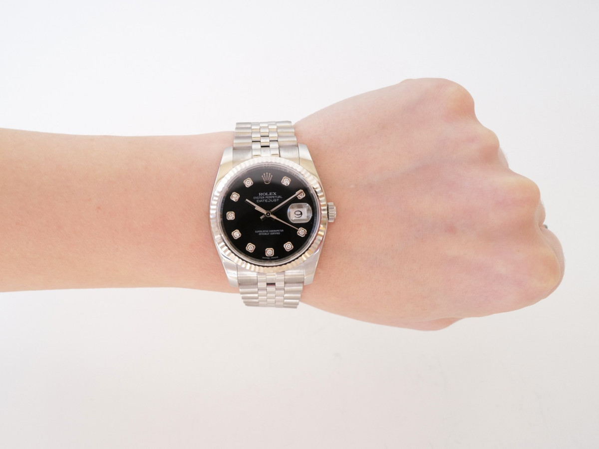 Швейцарские часы Rolex Datejust 36 Jubilee Steel Black Diamond Dial