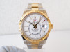 Швейцарський годинник Rolex Sky-Dweller 42 Oyster Steel 18K Yellow Gold White Dial