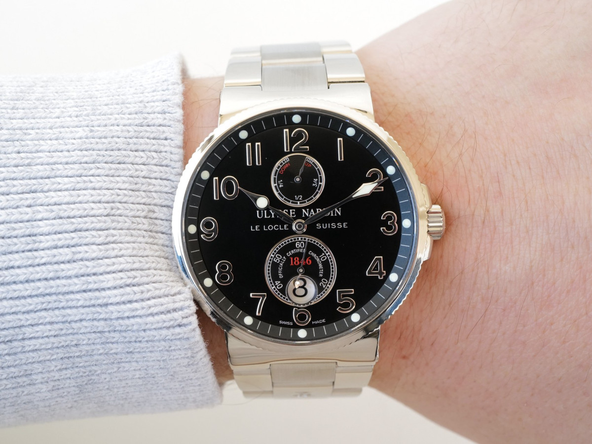 Швейцарские часы Ulysse Nardin Maxi Marine Chronometer Black Dial 41