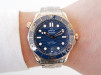 Швейцарские часы Omega Seamaster Diver 300M Co-Axial Master Chronometer 42 Blue Ceramic Sedna 18K Rose Gold Steel