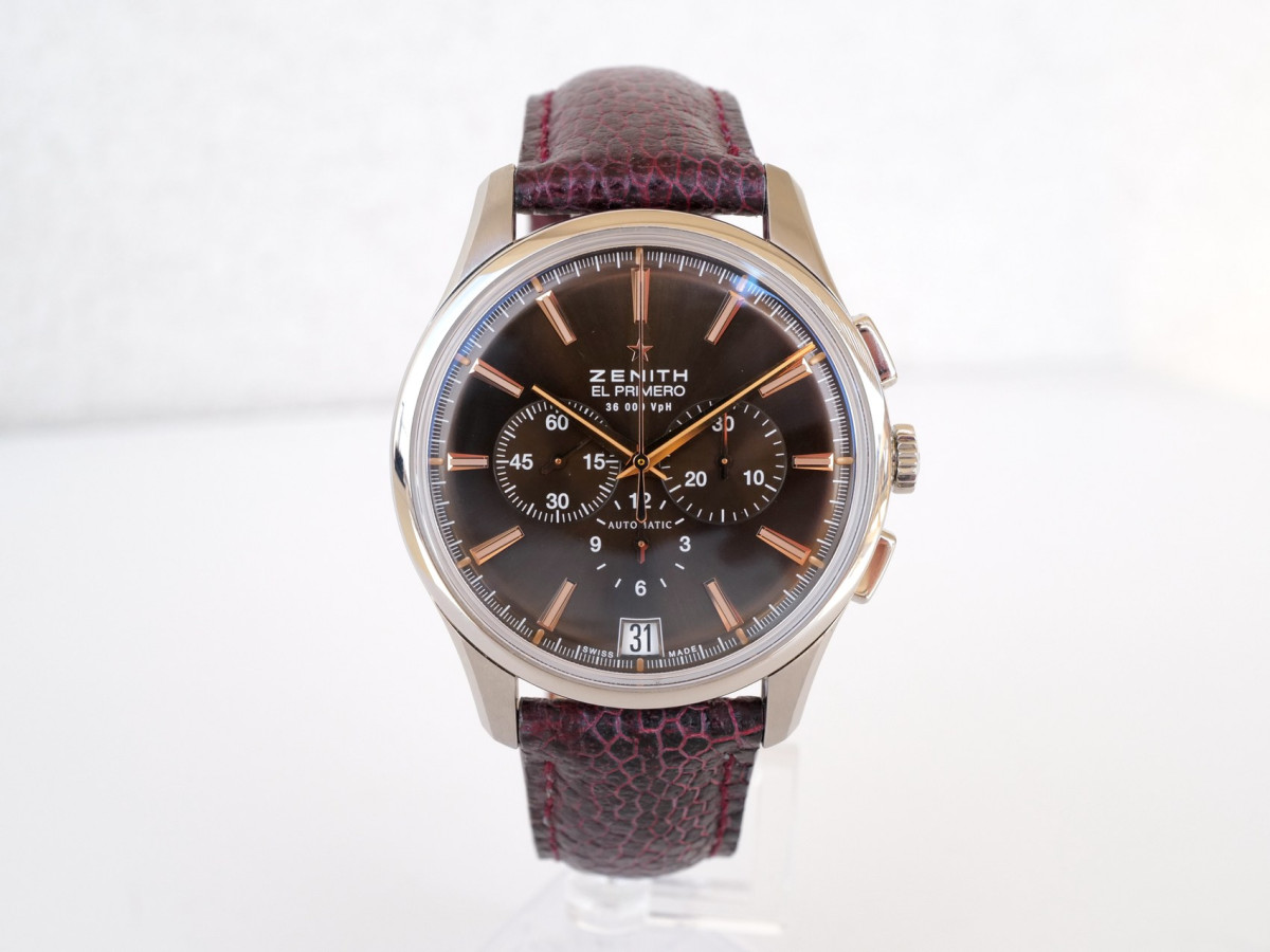 Швейцарський годинник Zenith Captain Chronograph Brown Dial Brown 42