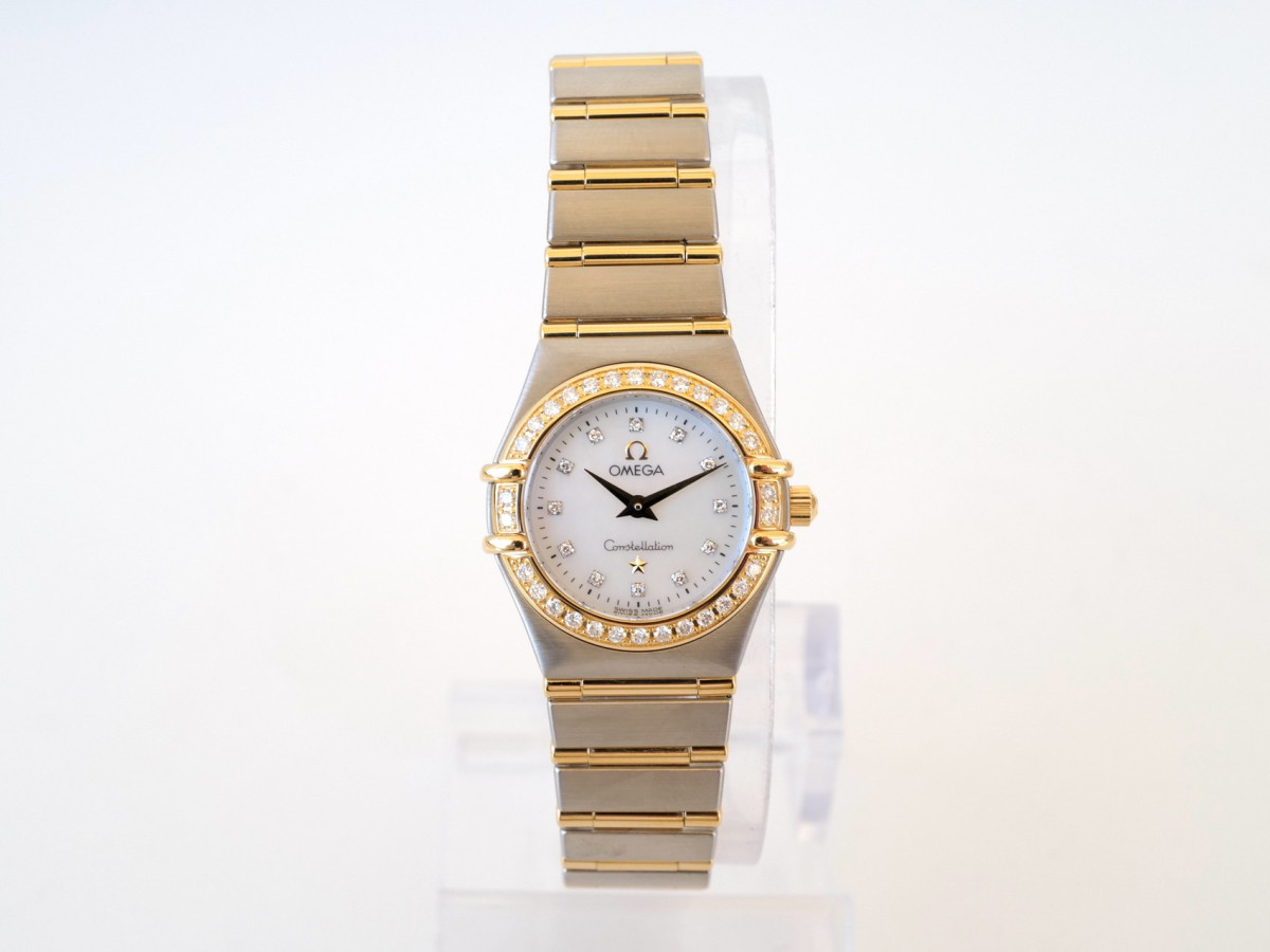Swiss watch Omega Constellation Quartz Steel Yellow Gold MOP Diamond Dial Bezel