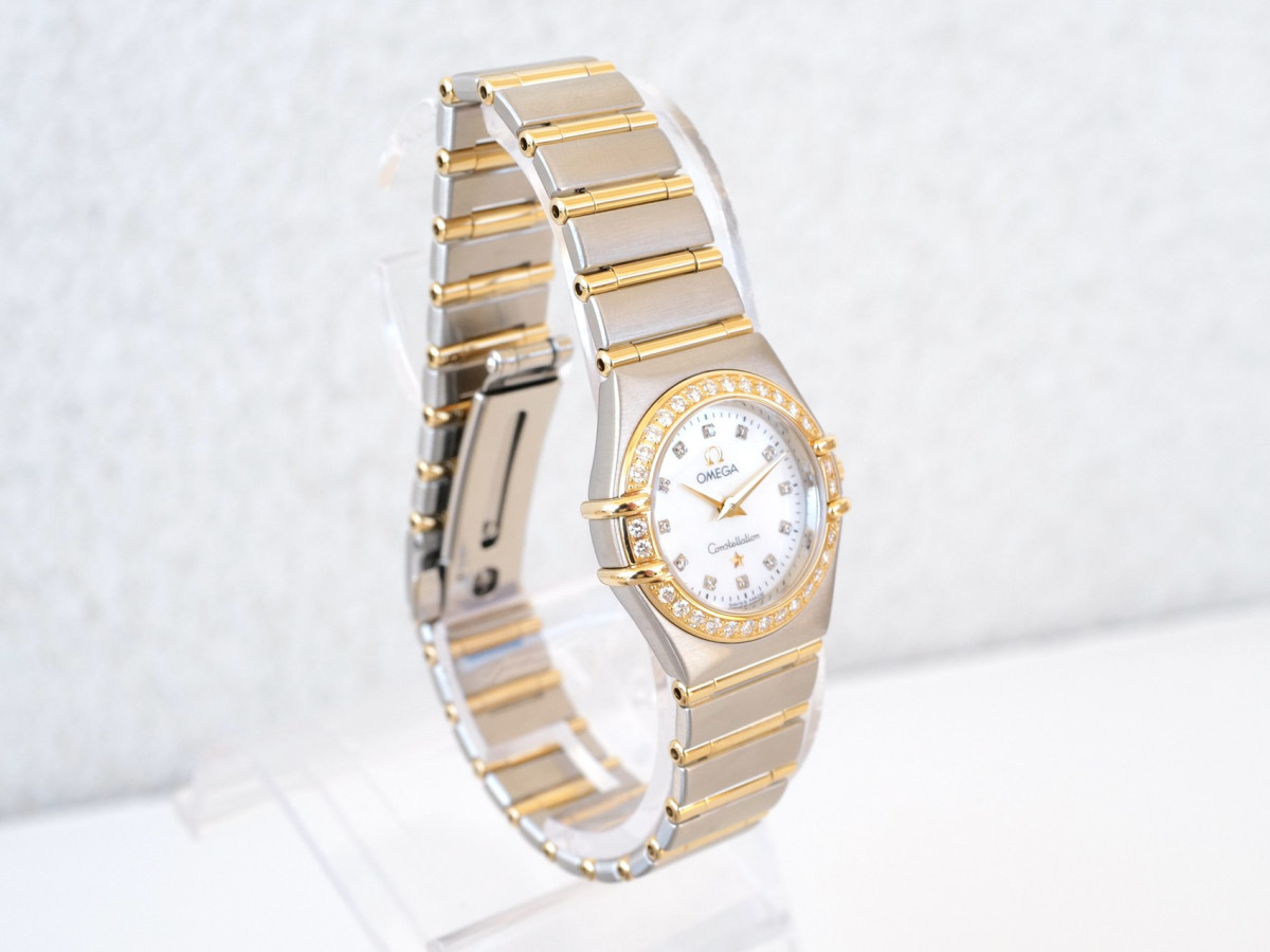 Swiss watch Omega Constellation Quartz Steel Yellow Gold MOP Diamond Dial Bezel