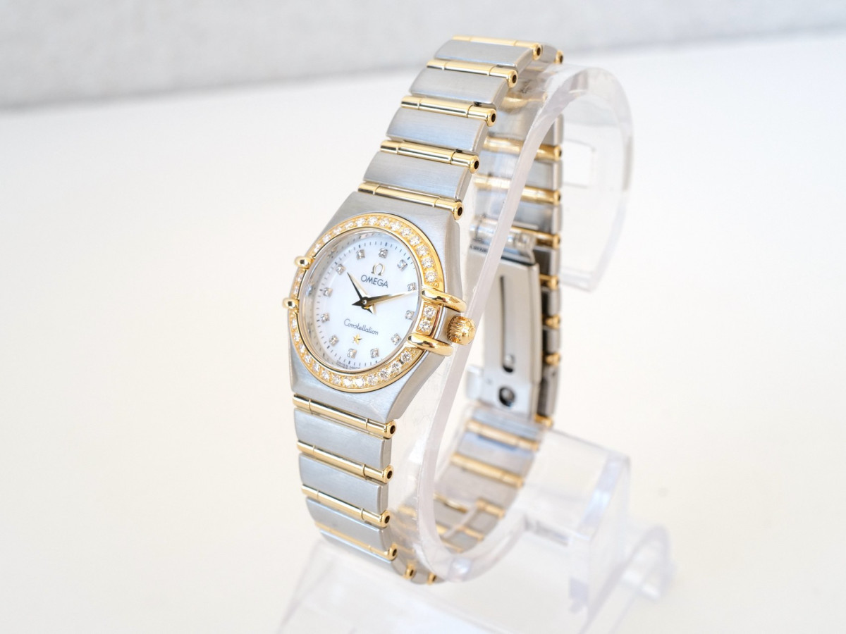 Swiss watch Omega Constellation Quartz Steel Yellow Gold MOP Diamond Dial Bezel